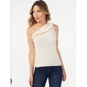 Sofia Jeans by Sofia Vergara Women's Ruffle Knit Tank Top